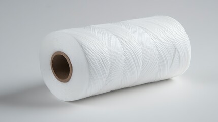 Fototapeta premium White Nylon Cord Spool High Quality Textured Thread Roll Craft Supply
