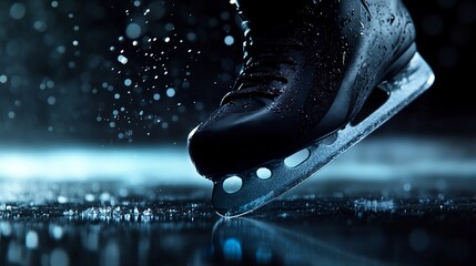 Ice Skating Boot Close-Up: A Dynamic Winter Sport Image