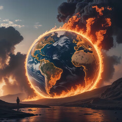 Fiery Earth on Fire Apocalypse