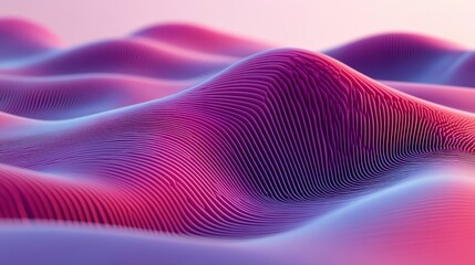 Abstract Purple and Pink Wave Pattern 3D Rendered Digital Background Texture