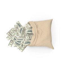 stack of dollars, stack of dollars, Money Bag Full Of Banknotes Transparent PNG