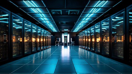 Fototapeta premium A photo of a high-performance computing HPC cluster