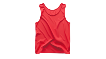 Blank red tank tops on transparent background
