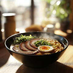 ramen soup with meat and vegetables