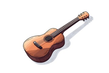 Fototapeta premium Hand-drawn illustration of a classic acoustic guitar.