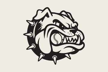 Bulldog Baseball Mascot logo vector