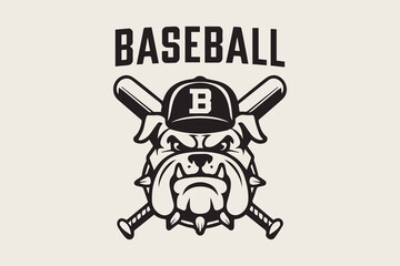 Bulldog Baseball Mascot logo vector