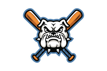 Bulldog Baseball Mascot logo vector