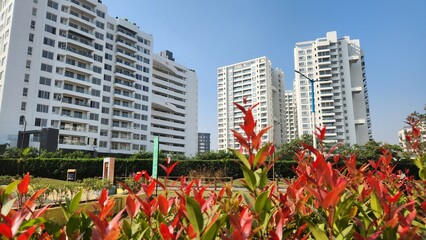 Modern residential buildings in the city