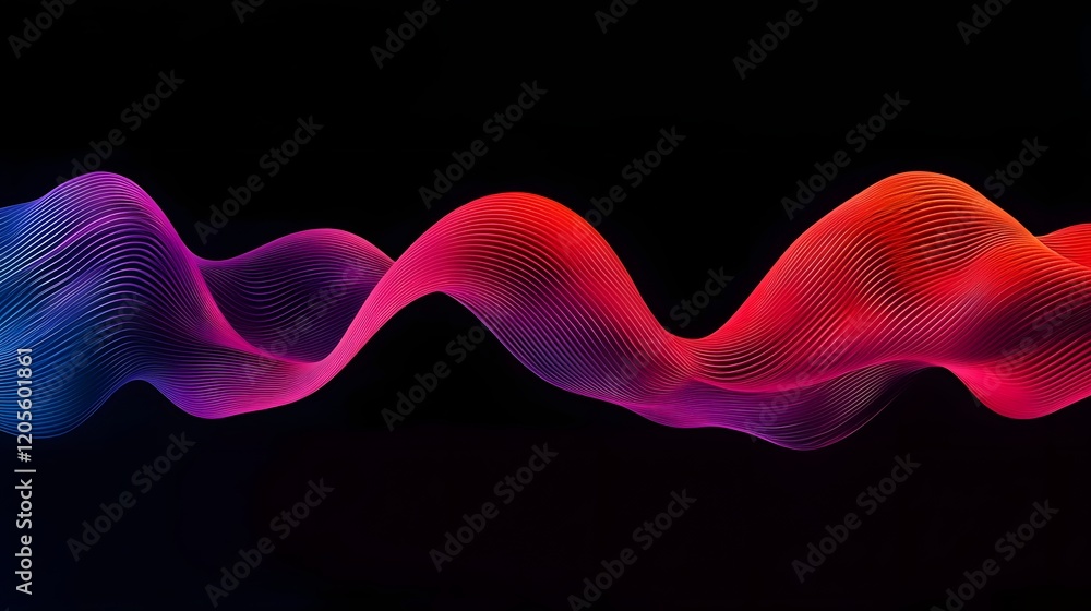 Poster smooth gradients and undulating waveforms in futuristic corporate style 3d