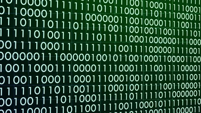 Binary code animated background green
