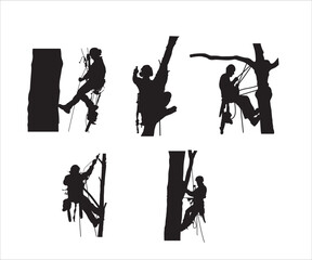 Tree Services Vector, Tree Arborist SVG, Tree Climbing Png, Tree Cutter Climbing, Tree Trimming SVG, Tree service logo, Tree service silhouette