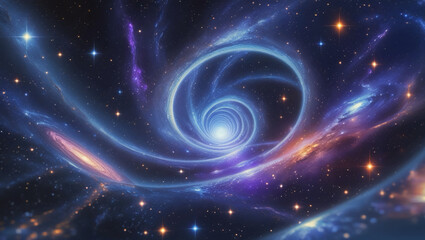 Obraz premium A vibrant image of the cosmos being sucked up by a vibrating hole