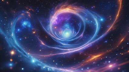 Fototapeta premium A vibrant image of the cosmos being sucked up by a vibrating hole