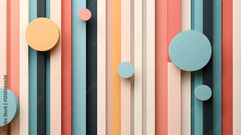 Poster elegant abstract geometric shapes with soft color gradients and clean lines for modern business
