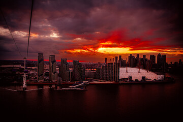 Panoramic view over Greenwich Peninsula in London