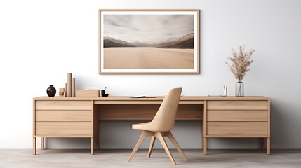 interior of a room with a table