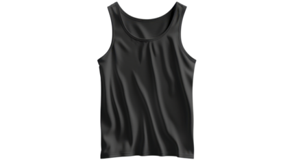 Blank black tank tops on transparent background


