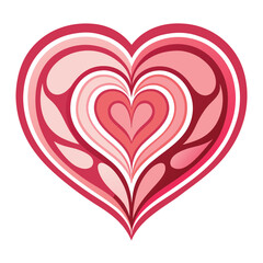 a unique romantic heart in multi-layered tone and multi color outlines love heart logo design with a blend of modern elegance and romantic charm, enhance the festive feel.