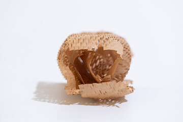 HONEYCOMB ECO WRAP Shockproof paper isolated on white background.