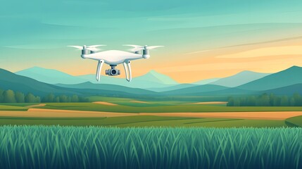 Automated Rice Farming with Drones and Smart Irrigation Systems in Scenic Rural Landscape