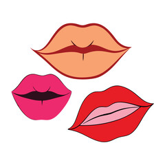 set of realistic closeup sensual juicy lips cartoon, drawing, ink sketch, icon, design, icon graphics, vector, image, line head, line art, isolated silhouette vector illustration painting