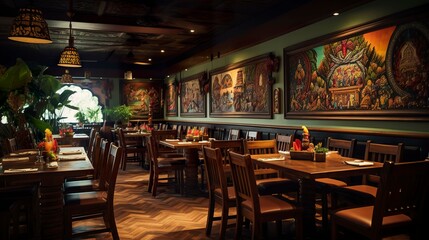A photo of a Thai restaurant interior