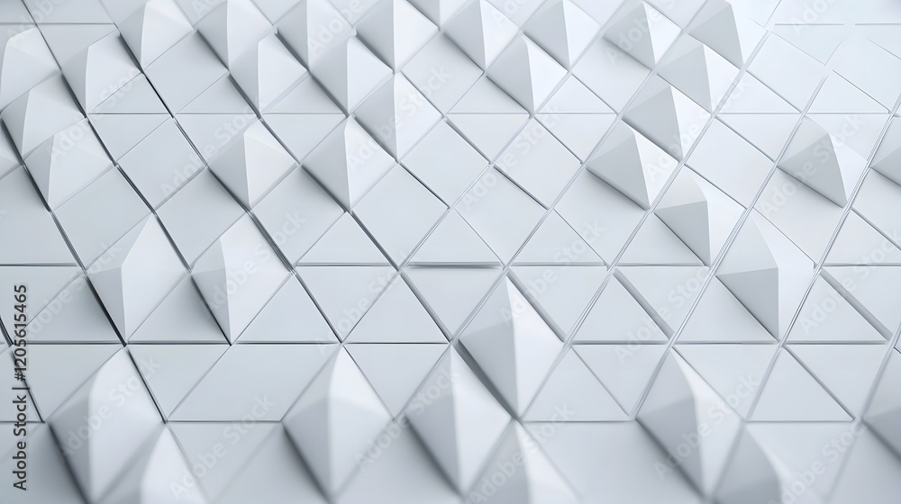 Aufkleber striking geometric white triangular pattern,repeating 3d minimalist design