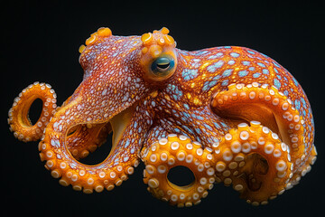 Obraz premium Vibrant Octopus Displays Intricate Skin Patterns