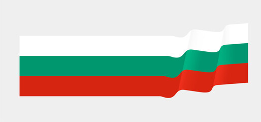 Bulgaria flag waving style. Vector illustration. 