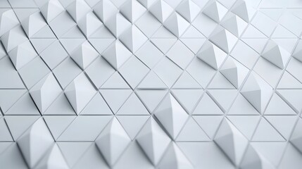 Fototapeta premium Striking Geometric White Triangular Pattern,Repeating 3D Minimalist Design