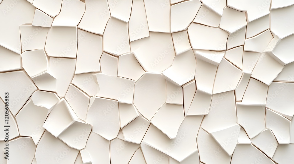 Aufkleber abstract fragmented geometric surfaces with soft shadows in minimalist 3d