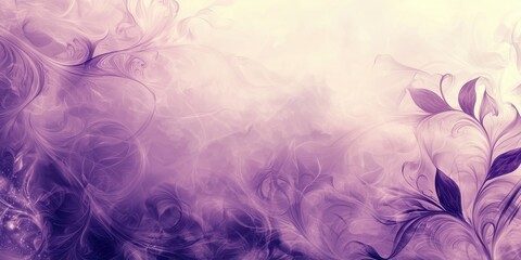 Purple and White Swirling Smoke with Floral Elements Creating Ethereal Atmosphere