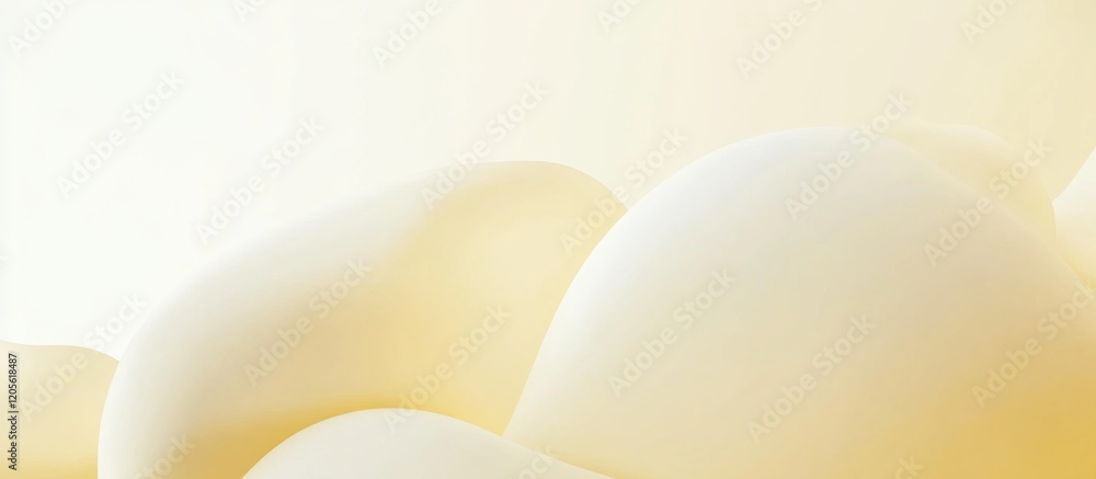 Aufkleber abstract pale yellow gradient with flowing organic shapes creating a soft and smooth background