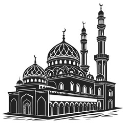 mosque silhouette vector illustration