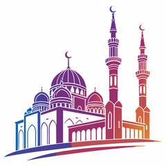 mosque silhouette vector illustration