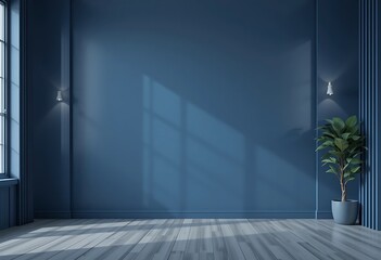 Modern Room Interior Design With Blue Walls