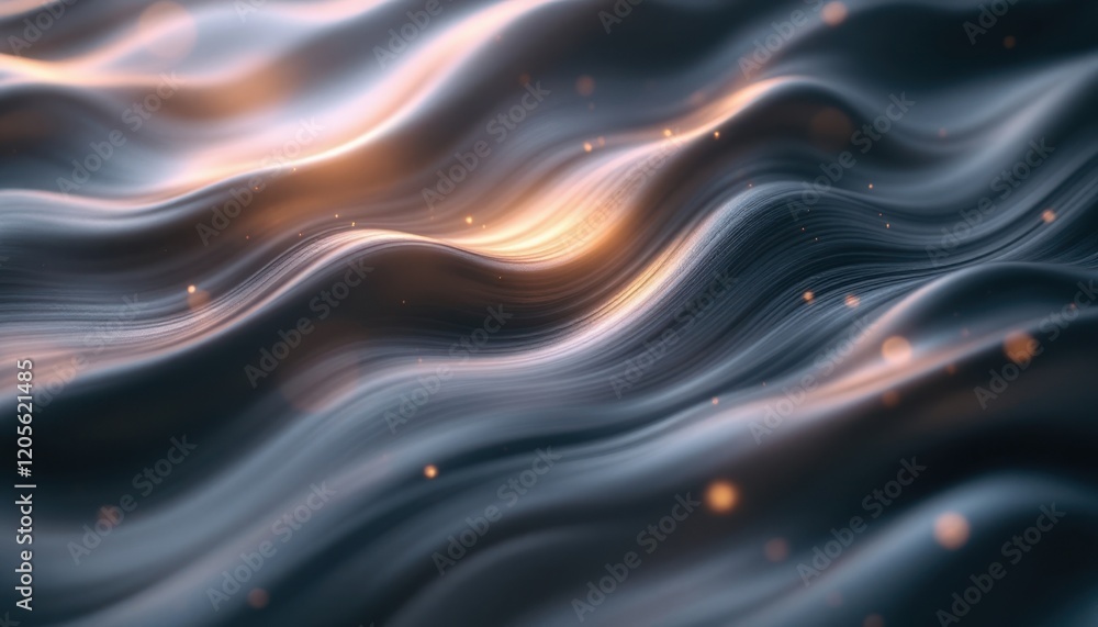 Poster abstract wavy pattern with glowing highlights and soft colors