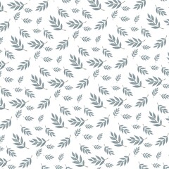 Minimalist floral pattern with light green eucalyptus leaves. Perfect for textile designs, wallpaper or as a backdrop for an elegant design