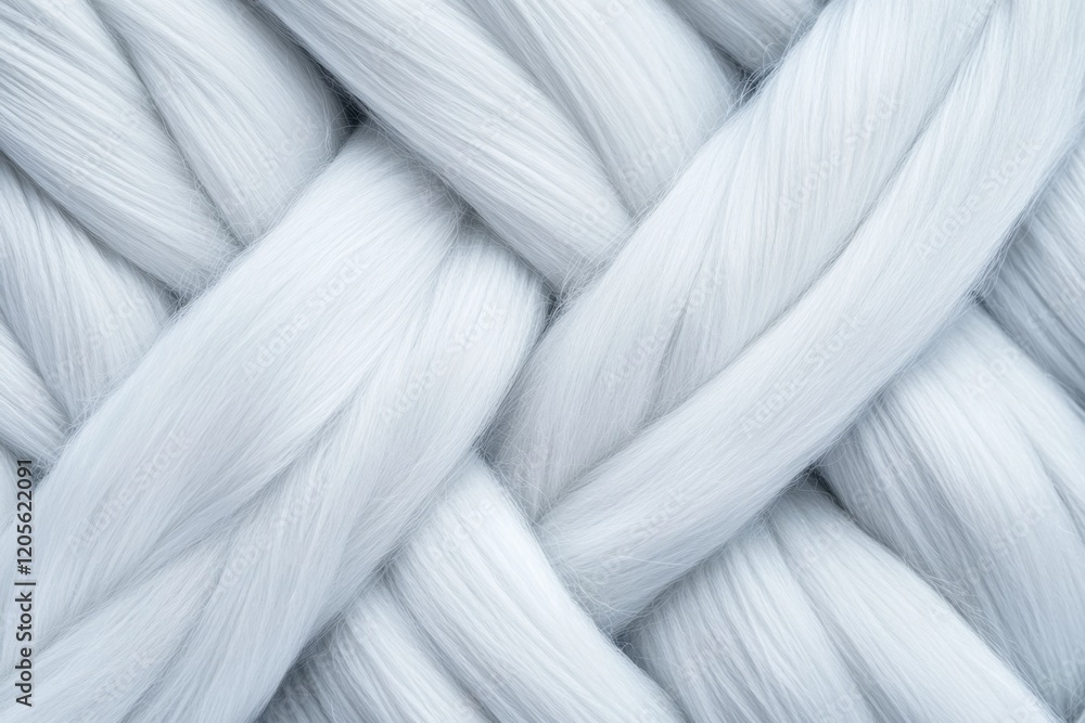 Poster a close-up of textured wool yarn, showing the fine details and soft fuzz of the fibers