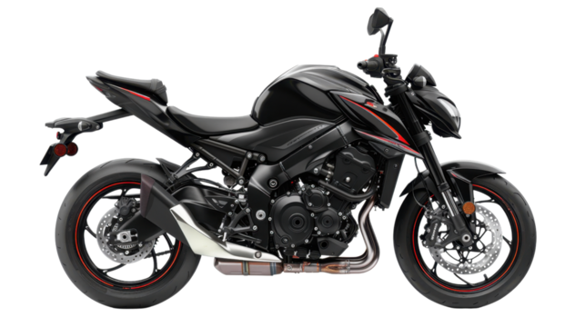 Black sports bike single on transparent background


