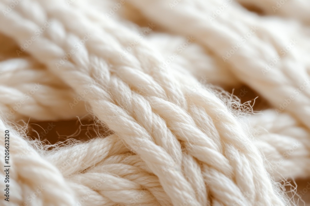 Poster a detailed close-up of yarn textures, showing intricate patterns of twisted and interwoven strands