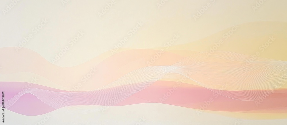 Aufkleber abstract pastel gradient background with soft transitions and delicate white line waves