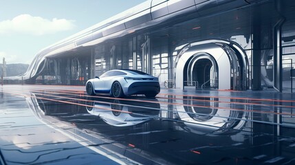 Obraz premium A photo of an autonomous vehicle testing facility.