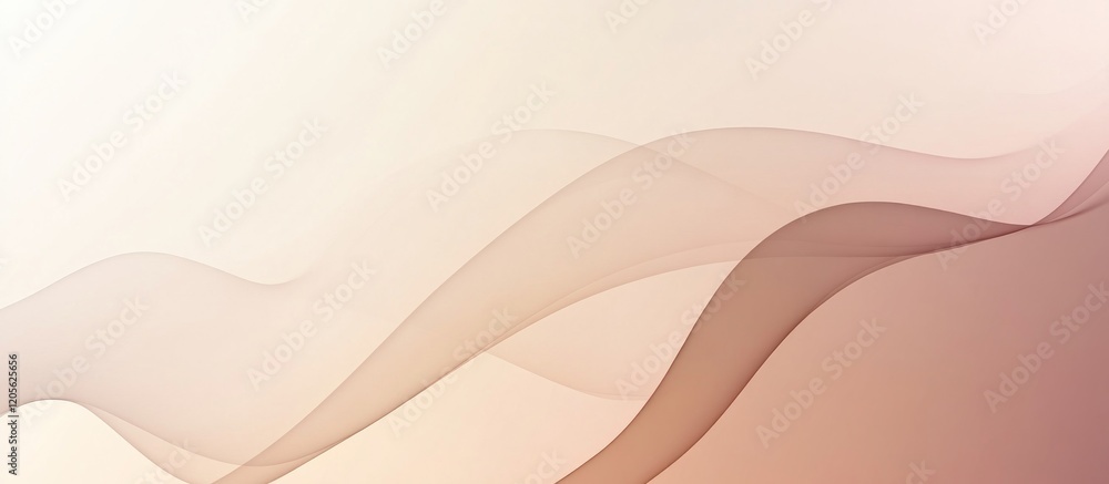Aufkleber neutral taupe gradient background with simple organic flowing curves and a soft color palette