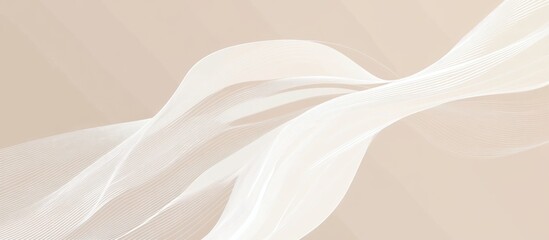 Fototapeta premium Elegant Taupe Gradient Background with Organic White Lines Waving Design