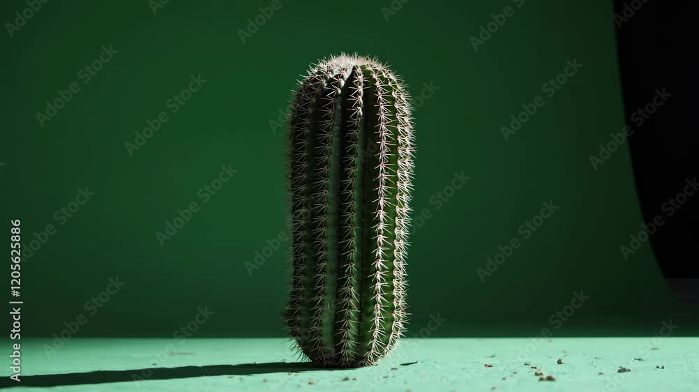 Poster Unique cactus stands tall against a contrasting backdrop in a minimalist setting