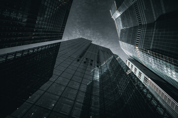 Low angle view of London skyscraper buildings