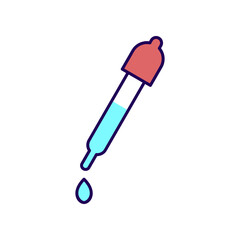 Dropper vector icon, medicine dropper or beauty dropper flat design symbol.