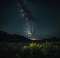 aurora over the mountains